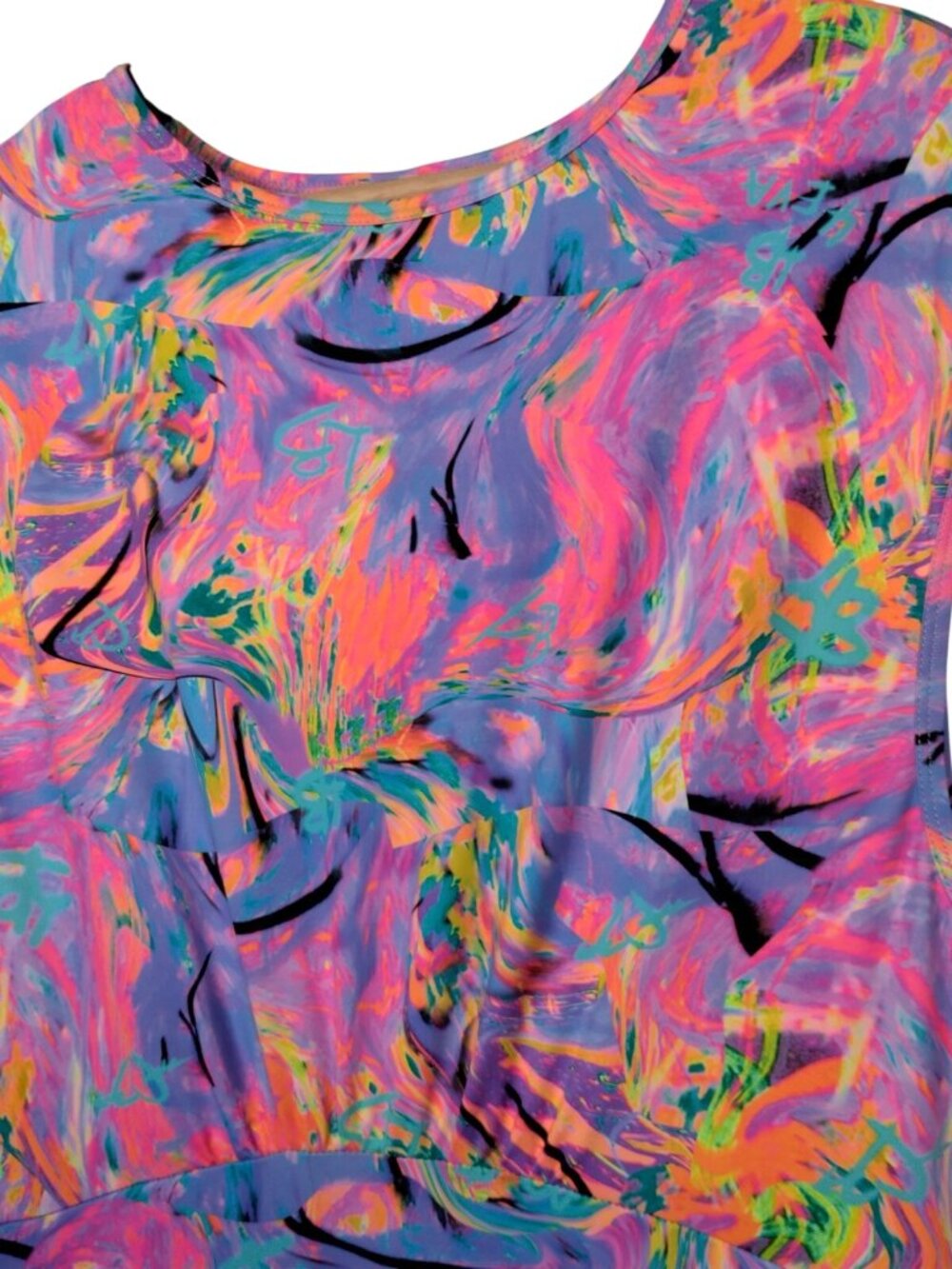 Lisa Blue Call Of The Whale Dress AUS UK 14 US 10 Beach Ruffle Psychedelic Swirl - Picture 12 of 16